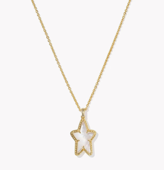 Kendra Scott Ada Star Short Pendant Necklace-Gold MOP