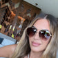 Diff Eyewear “Dash” Brushed Gold Coffee Gradient Sunglasses