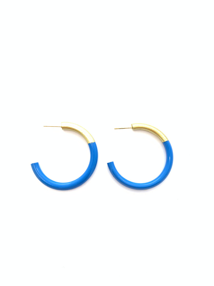 Accessory Jane "Liz" Medium Hoops-Royal Blue