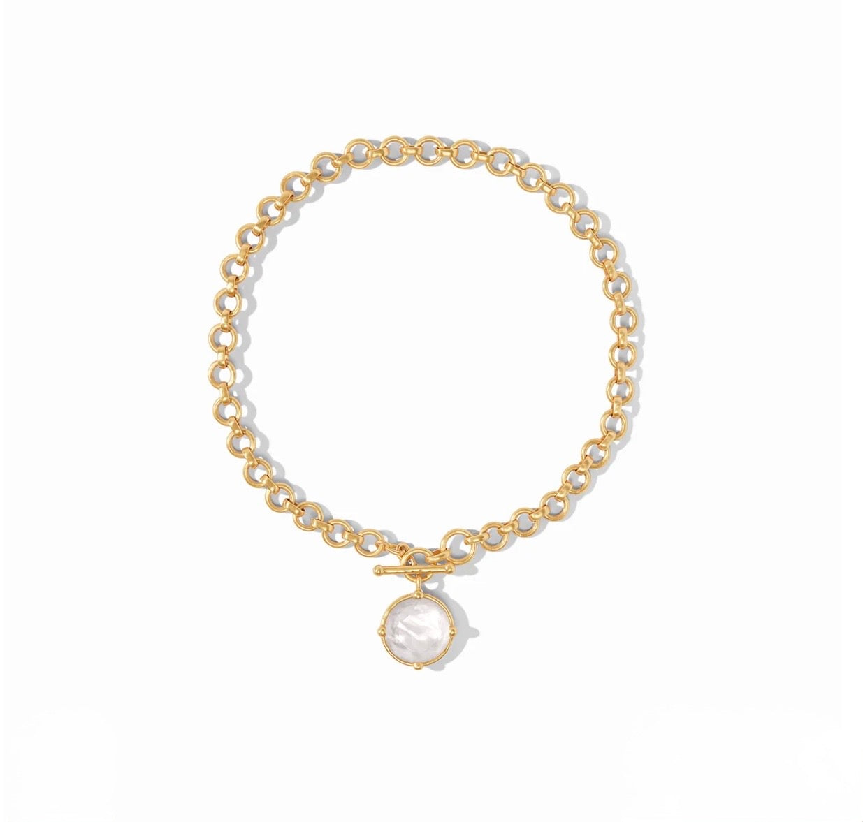 Julie Vos “Honeybee” Demi Necklace-Gold/Iridescent Ruby Red