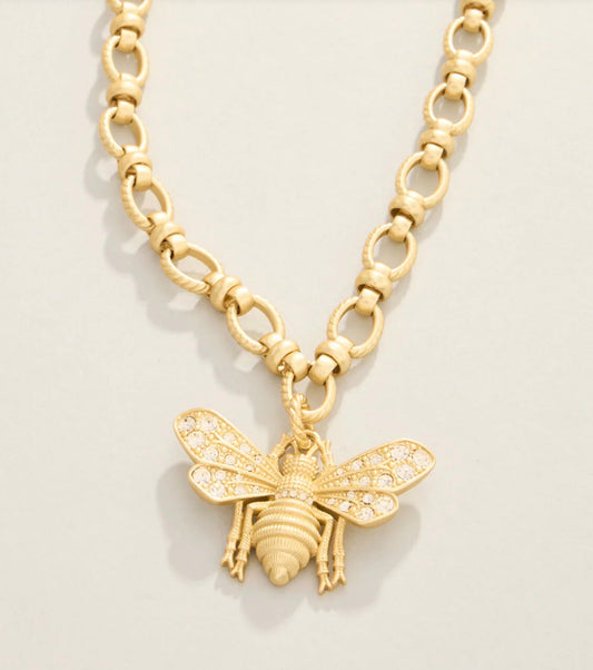 Spartina 449 Vintage Bee Chunky Necklace 18"-Crystal