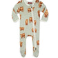 Milkbarn Kids "Highland Cow" Organic Cotton Zipper Footed Romper