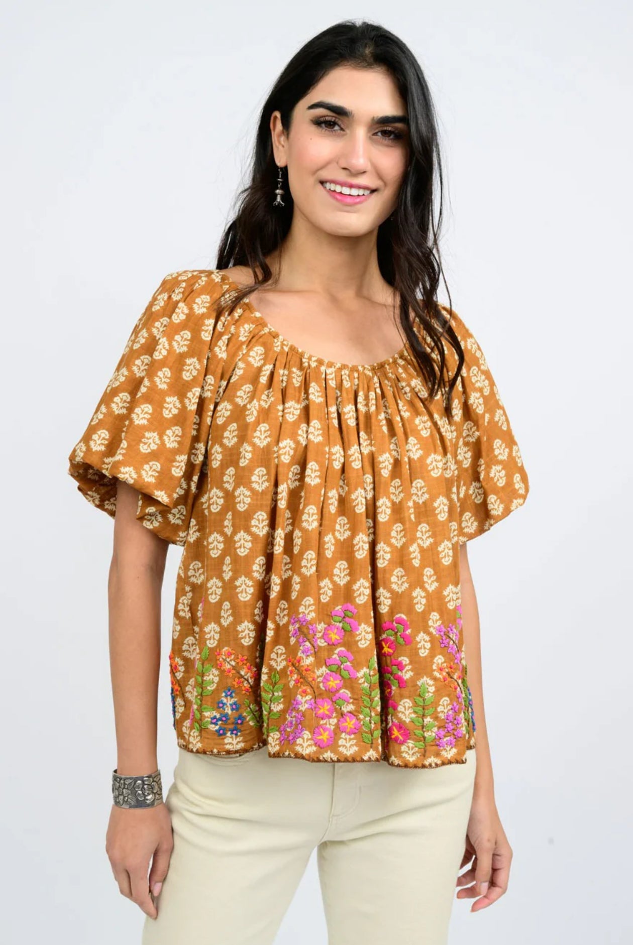 Ivy Jane "Garden of Flowers" Top-Rust