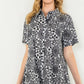 THML "Miranda" Flower Print S/S Dress- Black/White