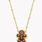 Kendra Scott Gingerbread Pendant Necklace-Gold Brown Goldstone