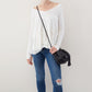 Hobo Bags "Birdy" Tassel Leather Crossbody-Ivory Honey