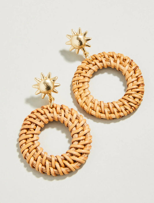 Spartina 449 Sunshine Wicker Earrings-Natural/Gold