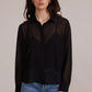 Lucy Paris "Rana" Embellished Button Down Top-Black