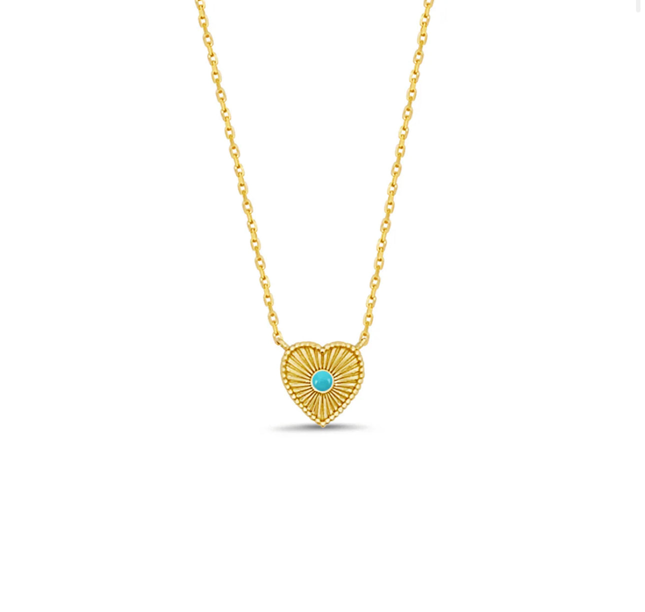 LeMel Liv Heart Necklace-Turquoise