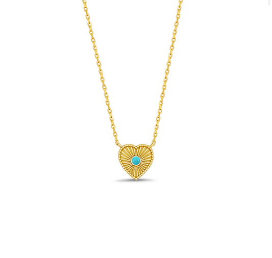 LeMel Liv Heart Necklace-Turquoise