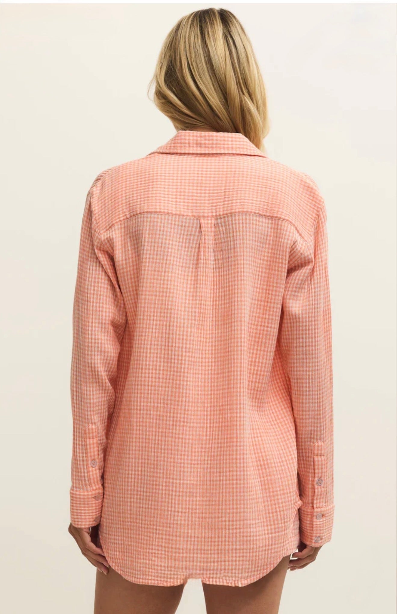 Z Supply Classic Gingham Top - Cantaloupe