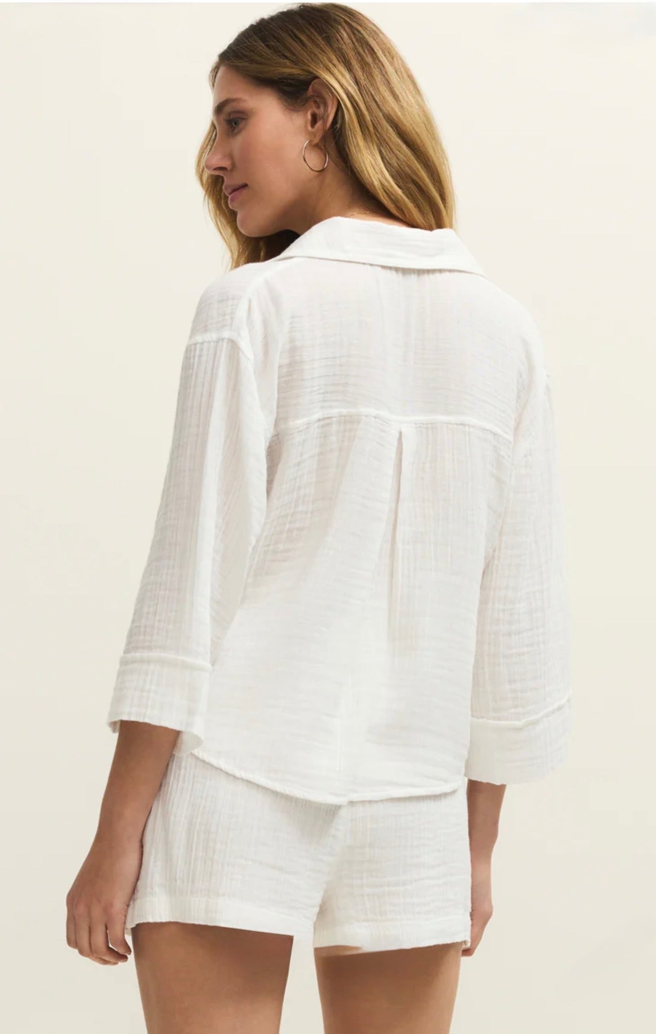Z Supply Helena Airy Gauze Shirt- White