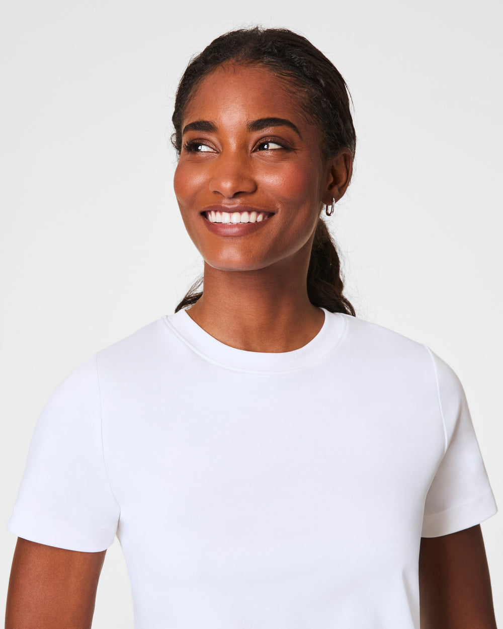 Spanx Cool Cotton Crewneck Tee-Classic White