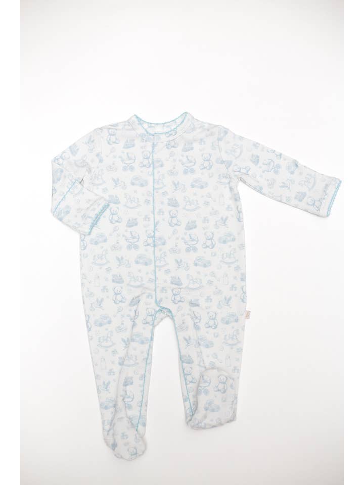 Bei Bei Snap Romper-Blue Toile