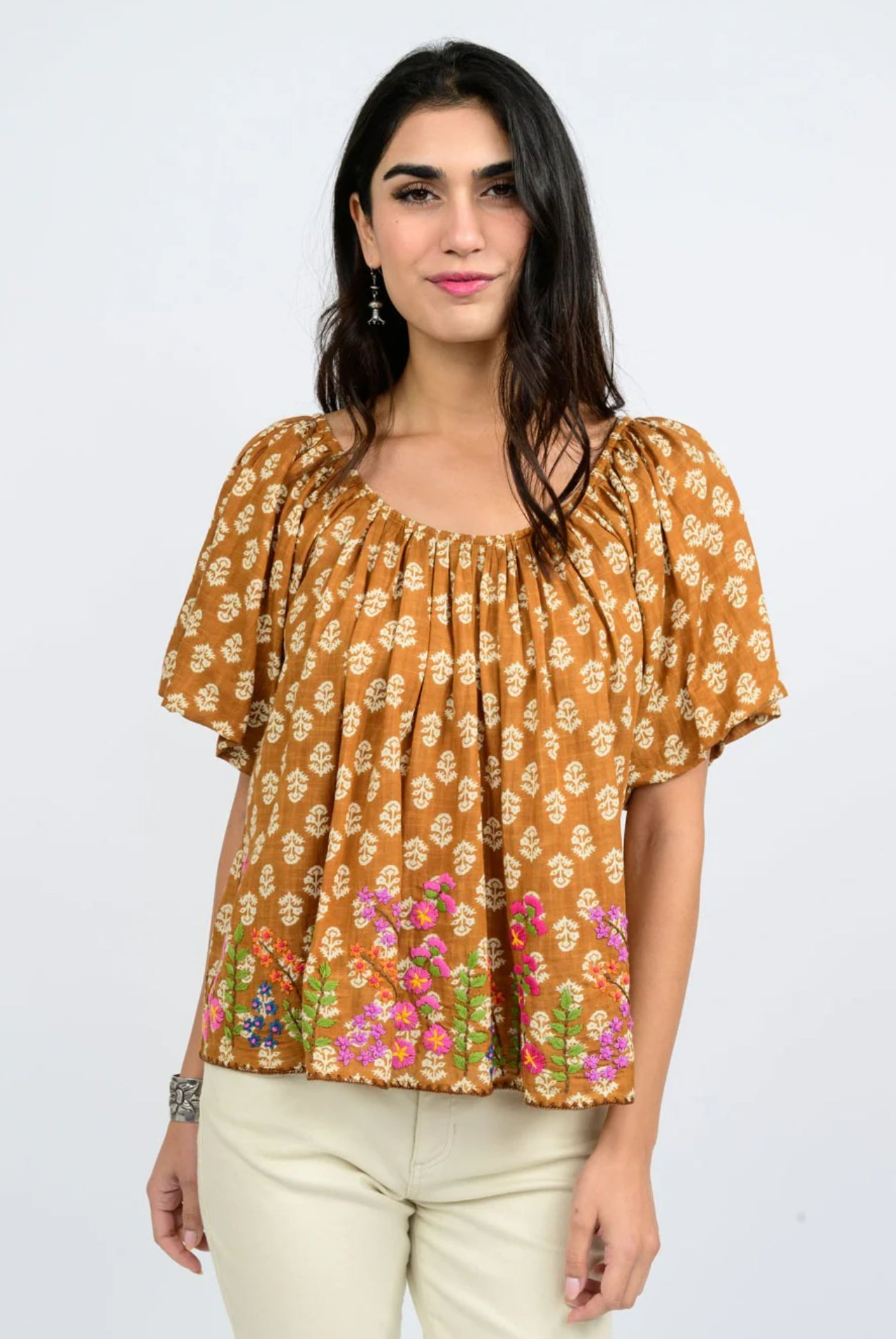 Ivy Jane "Garden of Flowers" Top-Rust