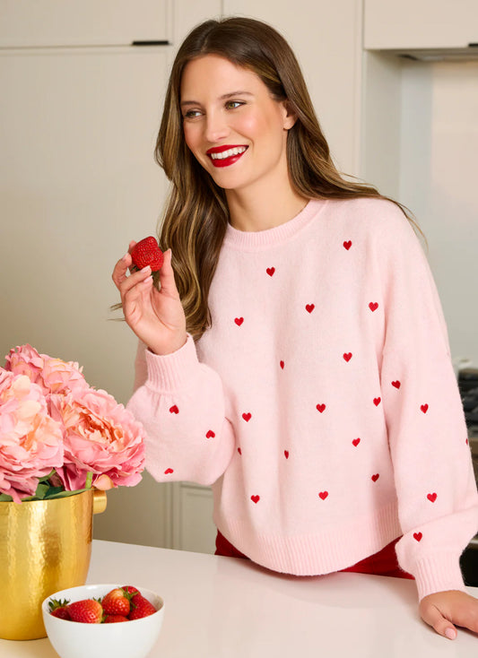 Shiraleah "Hearts" Sweater-Blush