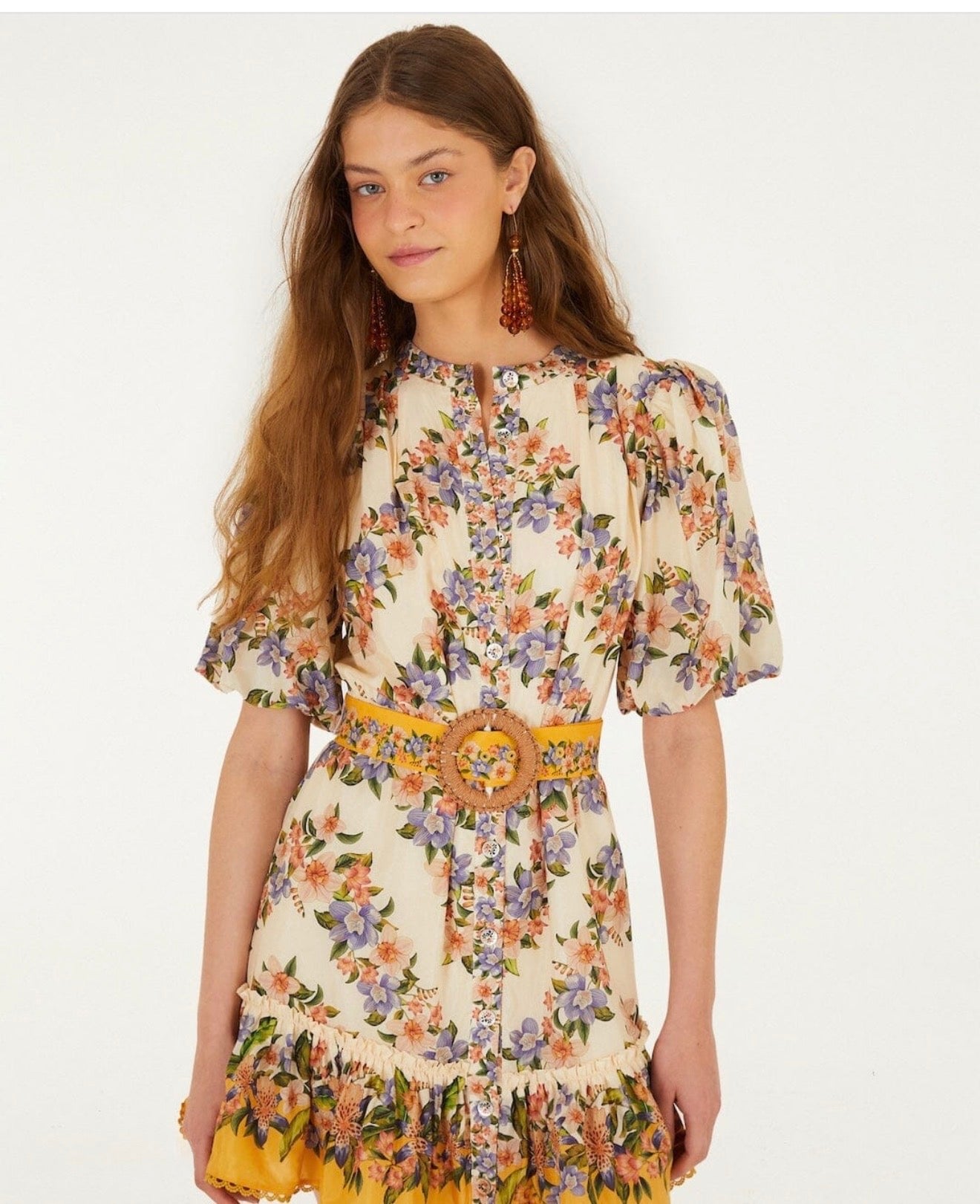 Farm Rio Sand Hilo Stripes Mini Dress