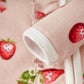 Milkbarn Kids "Strawberry" Organic Cotton Ruffle Zipper Footed Romper