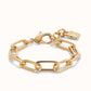 Uno de 50 "Be Brave" Large Paperclip Chain Bracelet-Gold