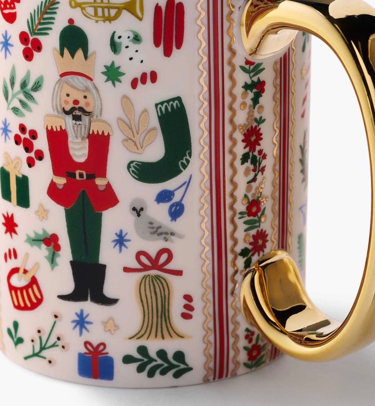 Rifle Paper Co. "Holly Jolly Nutcracker" Porcelain Mug Set (set of 2)