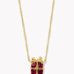 Kendra Scott Present Pendant Necklace-Gold Red Crystal