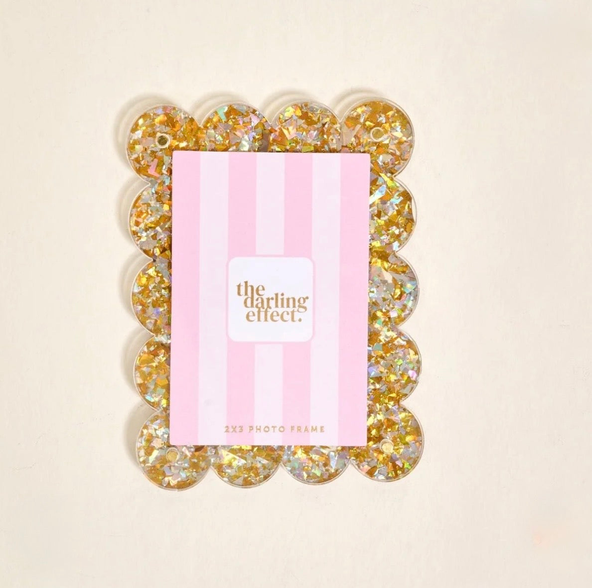 The Darling Effect Mini Acrylic Picture Frame Magnet-Gold Glitter
