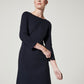 Spanx "The Perfect A-line" 3/4 Sleeve Dress-Classic Navy