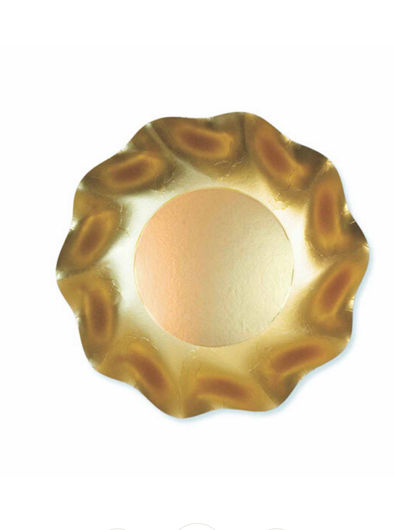 Sophistiplate Wavy Appetizer/Dessert Bowl-Satin Gold
