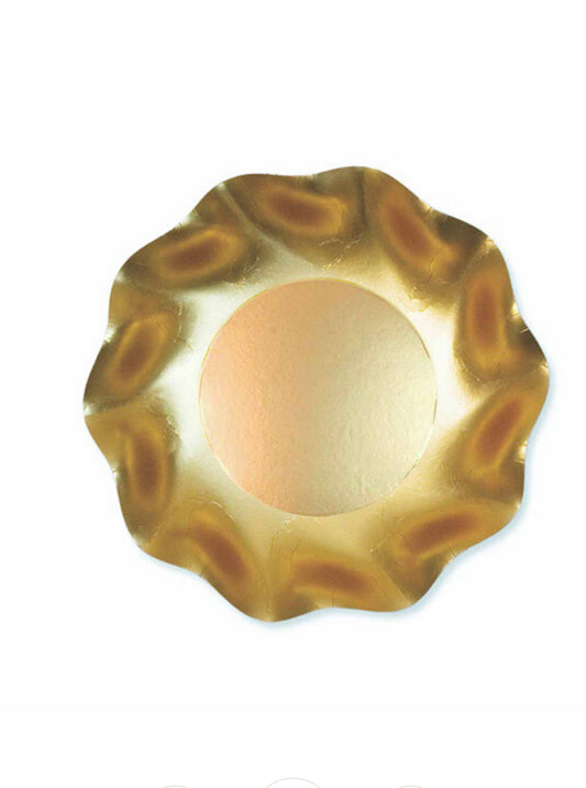 Sophistiplate Wavy Appetizer/Dessert Bowl-Satin Gold