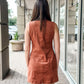 Lost + Wander “Regal Poise” Mini Dress - Coffee
