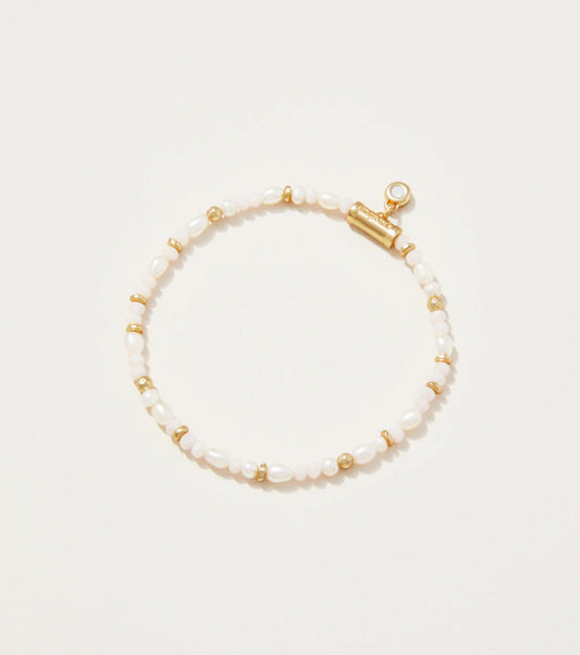 Spartina 449 Stretch Bracelet 4mm-Sparkly Pearl