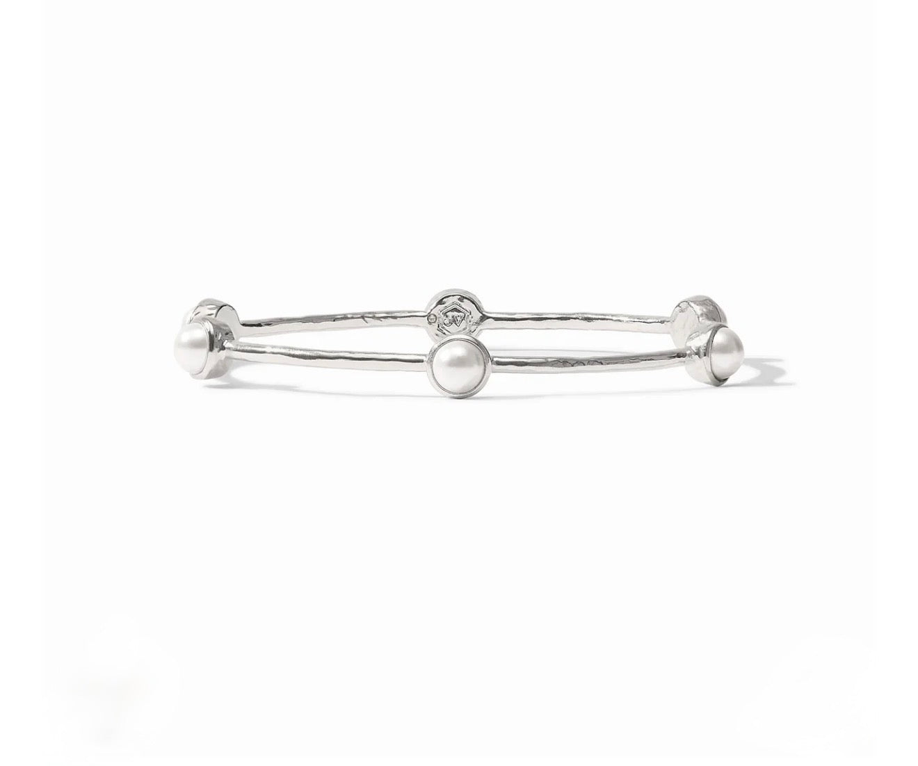 Julie Vos “Milano” Luxe Bangle- Silver/Pearl