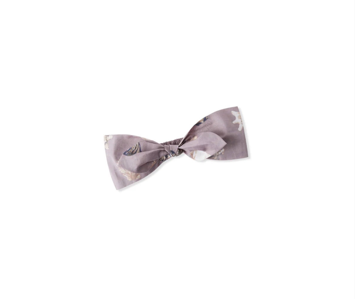Milkbarn Kids "Purple Seashells" Bow Twist Knotted Headband