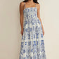 Z Supply Nadine Palm Maxi Dress- Nautical