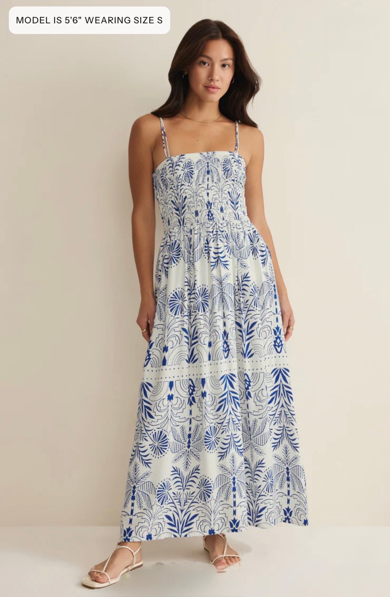 Z Supply Nadine Palm Maxi Dress- Nautical