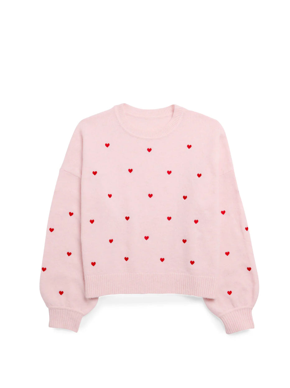 Shiraleah "Hearts" Sweater-Blush