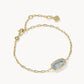 Kendra Scott Elaina Luxe Chain Bracelet -Gold Light Blue CZ