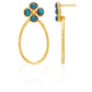 Capucine de Wulf “Berry Clover” Teardrop Earrings-Gold/Blue Labradorite