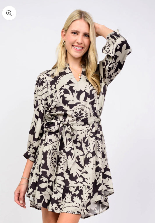 Uncle Frank "Smoke & Mirrors" Dress-Black/Grey
