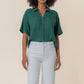 Kut from the Kloth "Brianna" Boxy Button Front Shirt-Jungle