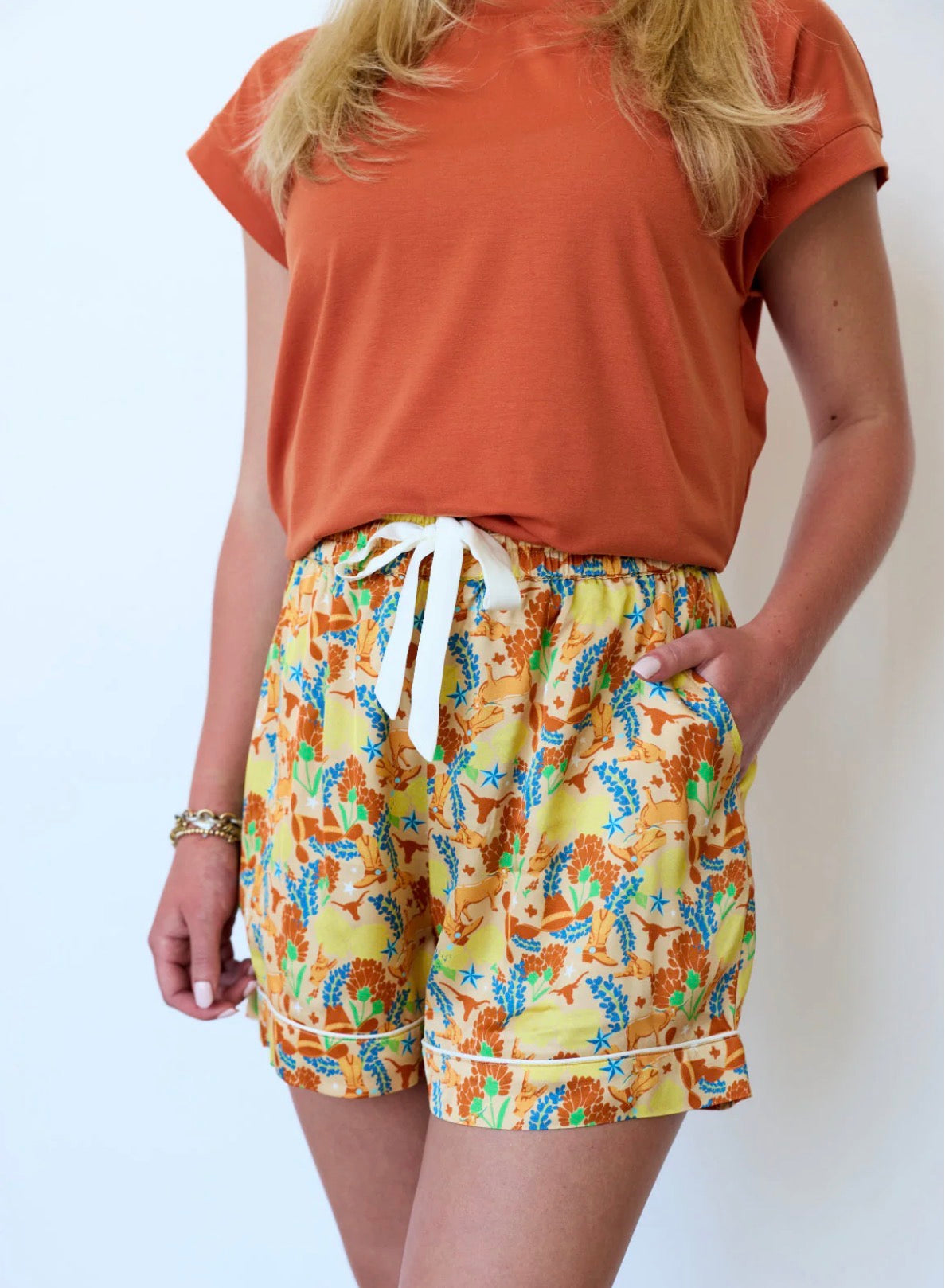 Saturday Silks “Texas Longhorns” Sleep Shortie