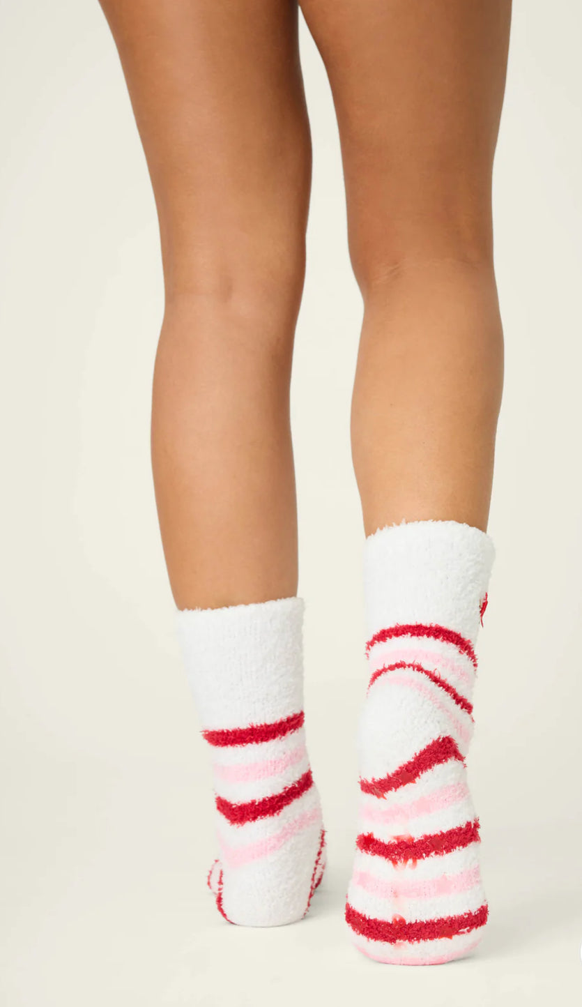 PJ Salvage Cozy Corgi Crew Socks-Peace & Pawlidays