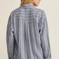Z Supply Perfect Line Striped Button Up-Indigo