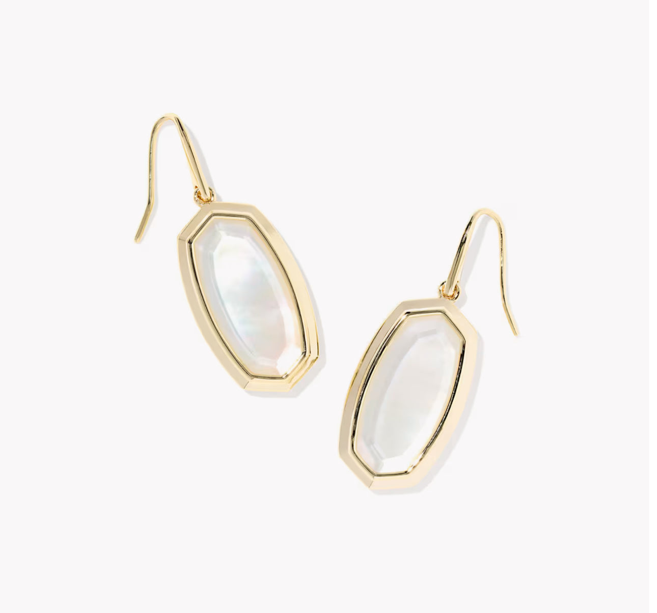Kendra Scott Dani Bezel Drop Earring-Gold Ivory MOP