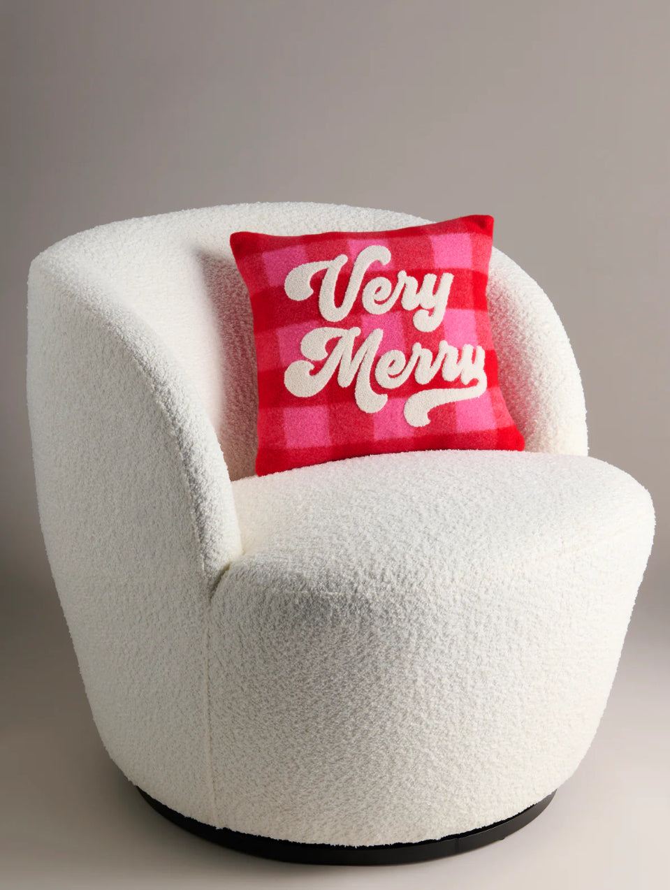 Shiraleah "Very Merry" Plaid Pillow-Red/Pink