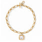 Julie Vos “Sahara” Statement Necklace - Gold/Iridescent Clear Crystal