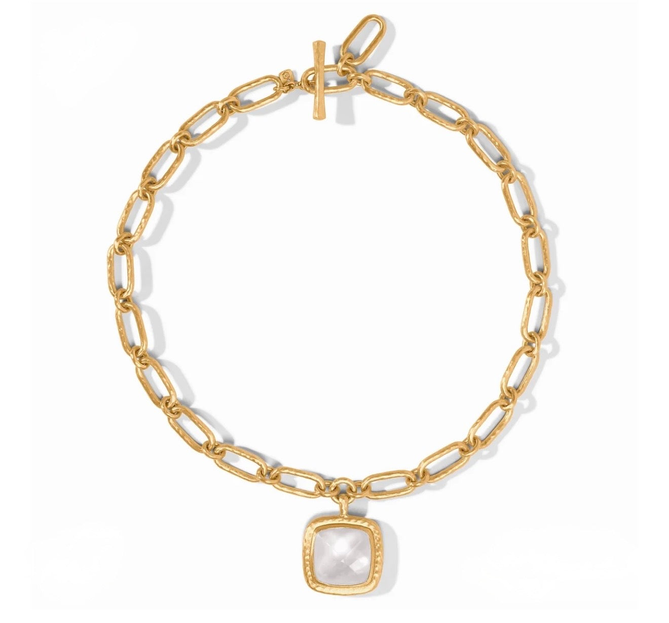 Julie Vos “Sahara” Statement Necklace - Gold/Iridescent Clear Crystal