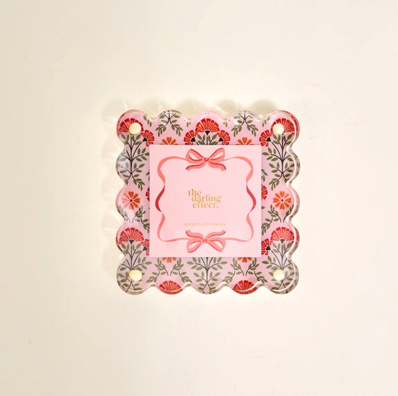 The Darling Effect Little Moments Scalloped Acrylic Frame-Everbloom Dusty Rose