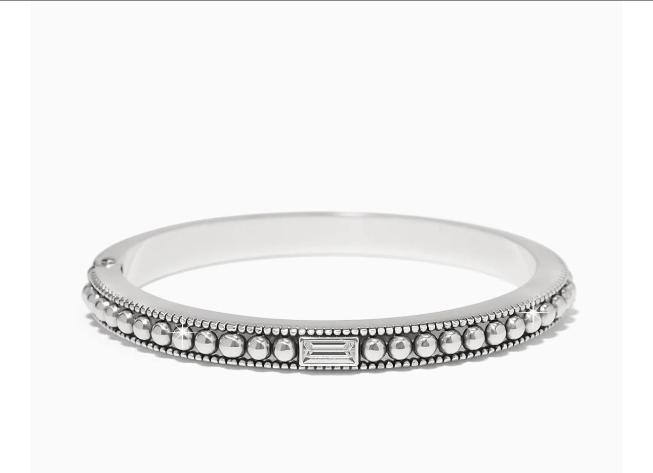Brighton Pretty Tough Gem Hinged Bangle - Silver/Clear