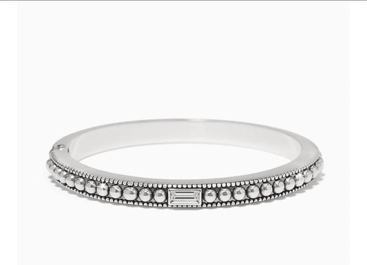 Brighton Pretty Tough Gem Hinged Bangle - Silver/Clear